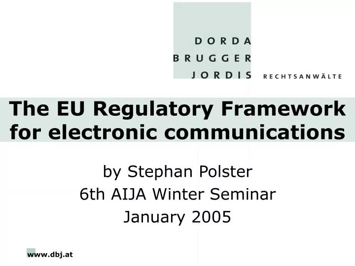 the eu regulatory framework for electronic communications