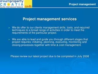 Project management services