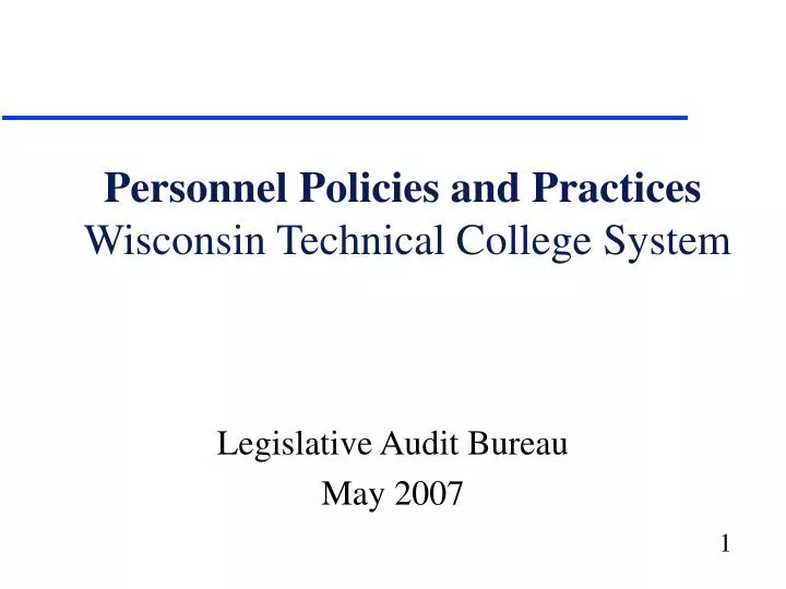 personnel policies and practices wisconsin technical college system