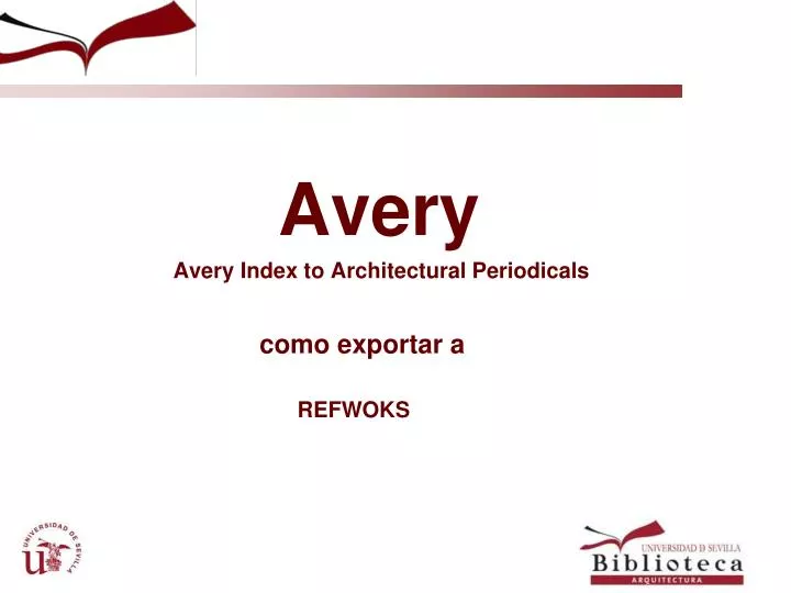 avery avery index to architectural periodicals como exportar a refwoks