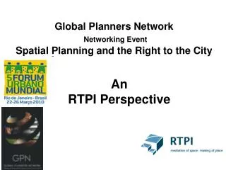 Global Planners Network Networking Event Spatial Planning and the Right to the City