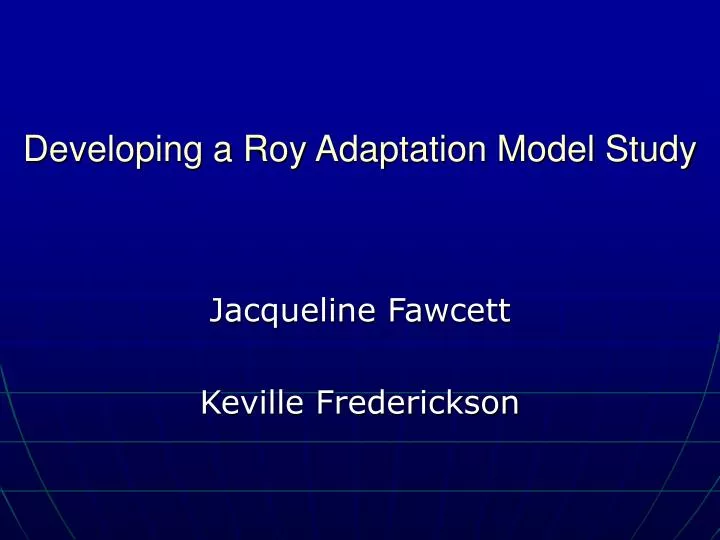 developing a roy adaptation model study