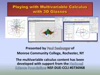 Playing with Multivariable Calculus with 3D Glasses