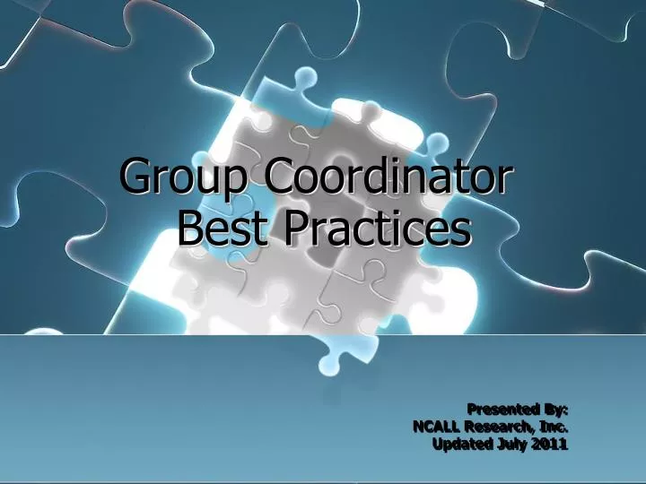 group coordinator best practices