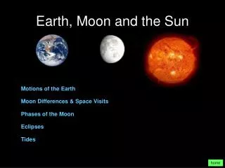 Earth, Moon and the Sun