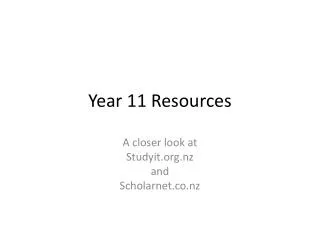 Year 11 Resources