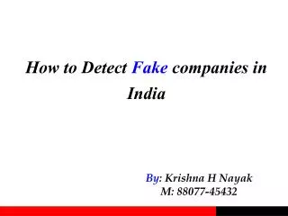 How to Detect Fake companies in India
