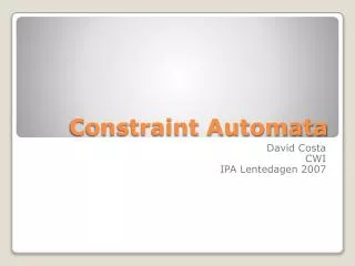 Constraint Automata