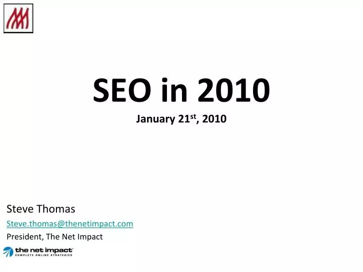 seo in 2010 january 21 st 2010