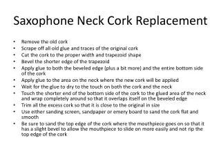 Saxophone Neck Cork Replacement