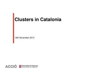 Clusters in Catalonia 18th November 2013