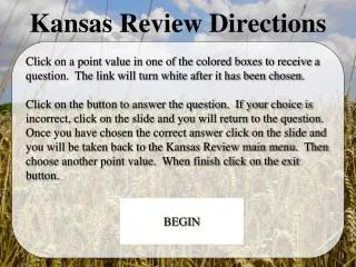 Kansas Review Directions