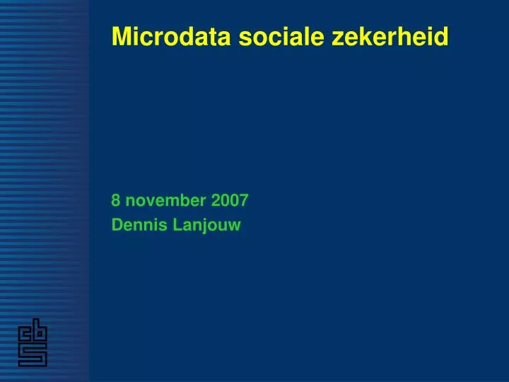 microdata sociale zekerheid