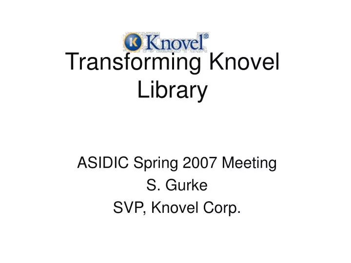 transforming knovel library