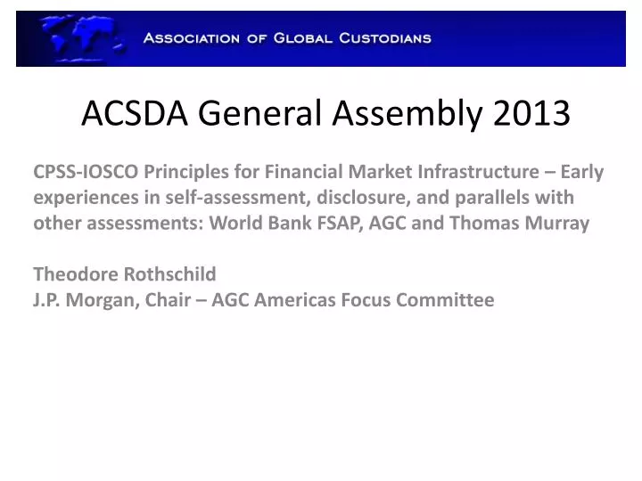 acsda general assembly 2013