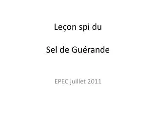 le on spi du sel de gu rande