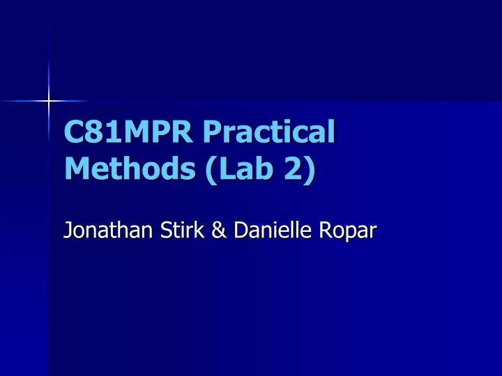 c81mpr practical methods lab 2