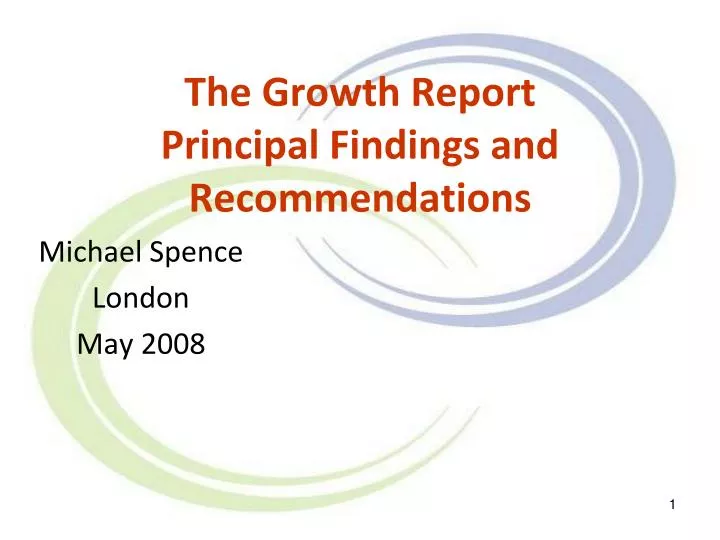 the growth report principal findings and recommendations