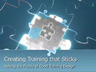 Creating Training that Sticks