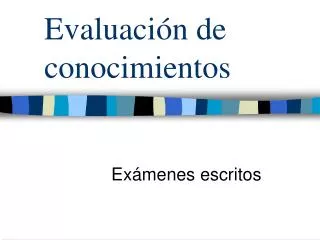evaluaci n de conocimientos