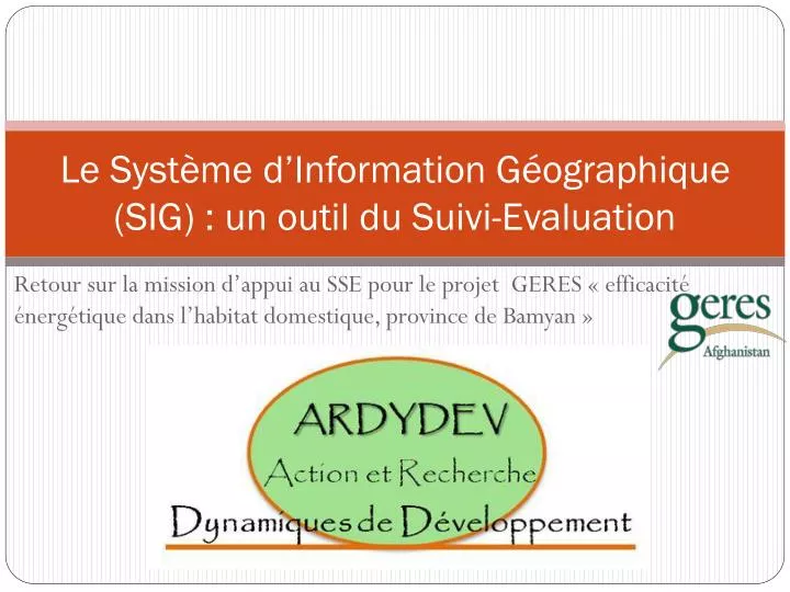 le syst me d information g ographique sig un outil du suivi evaluation