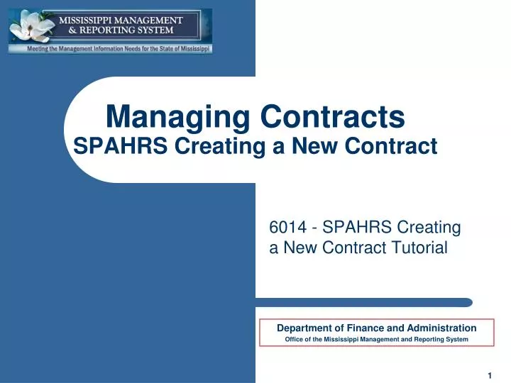 managing contracts spahrs creating a new contract