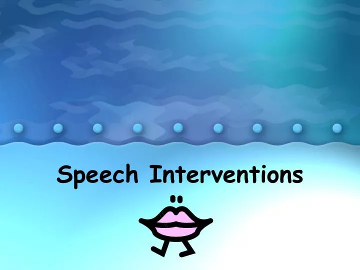 speech interventions