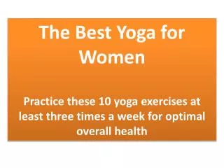 The Best Yoga for Women