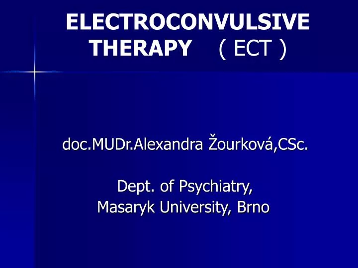 electroconvulsive therapy ect