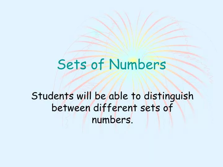 sets of numbers