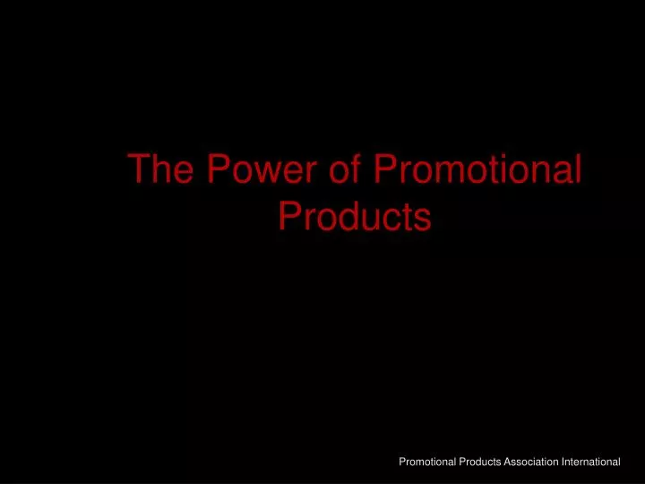 the power of promotional products