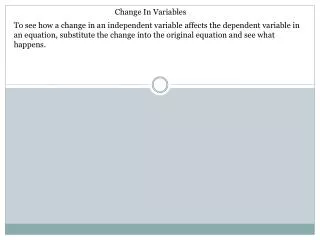 Change In Variables