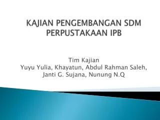 kajian pengembangan sdm perpustakaan ipb