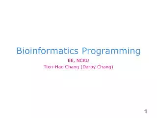 Bioinformatics Programming