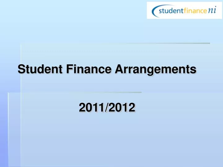 student finance arrangements 2011 2012