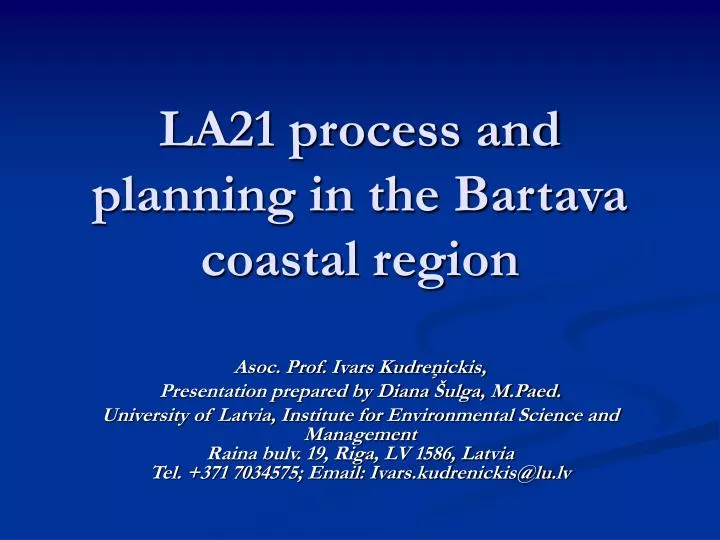 la21 process and planning in the bartava coastal region