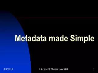 Metadata made Simple
