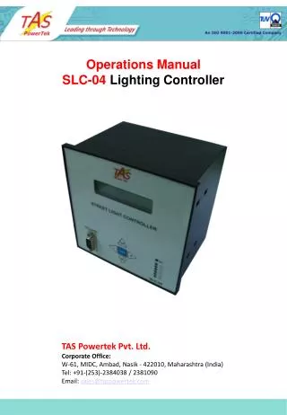 Operations Manual SLC-04 Lighting Controller