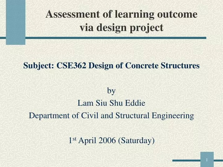 assessment of learning outcome via design project