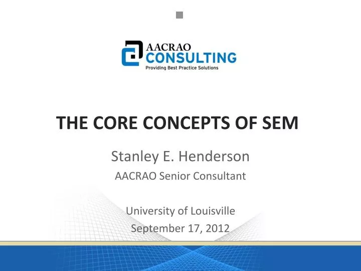 the core concepts of sem