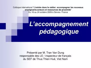 l accompagnement p dagogique