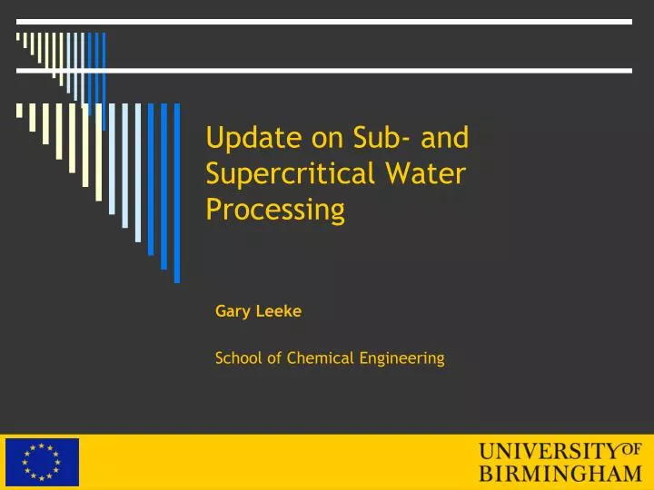update on sub and supercritical water processing