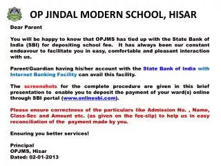 OP JINDAL MODERN SCHOOL, HISAR