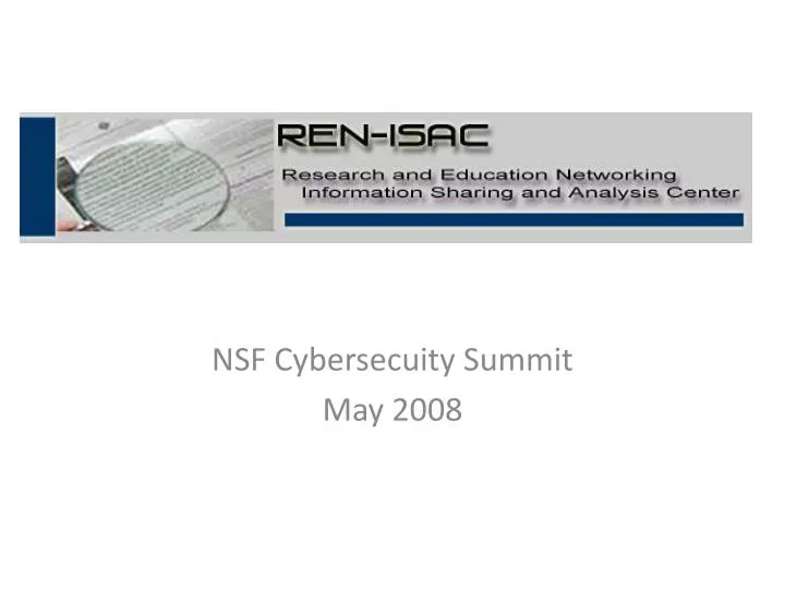 nsf cybersecuity summit may 2008