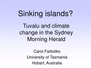 Sinking islands?