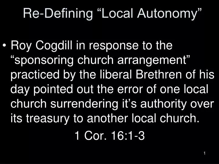 re defining local autonomy