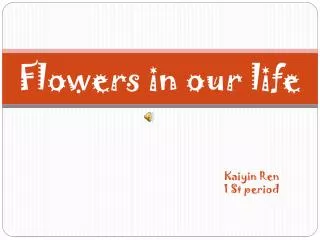 Flowers in our life