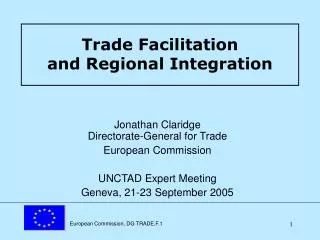 Trade Facilitation and Regional Integration