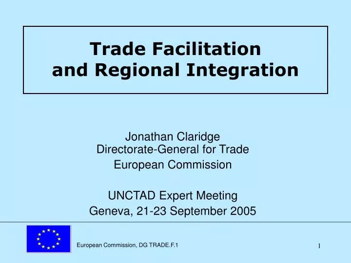 trade facilitation and regional integration