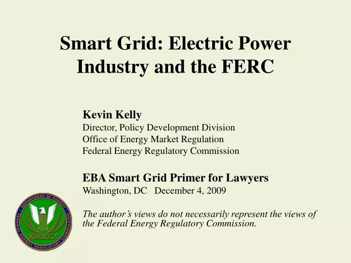 smart grid electric power industry and the ferc